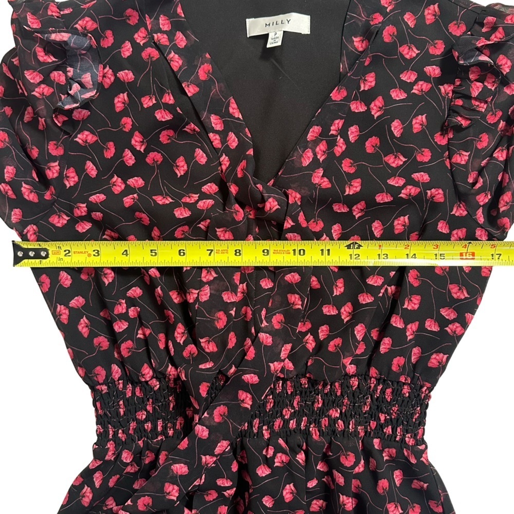 Milly Ruffle-Trim Tieneck Blouse - Picture 5 of 10